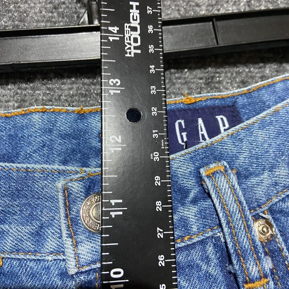Vintage Gap High Waisted Pleated Tapered Jeans Medium Wash Button Fly Womens 7/8